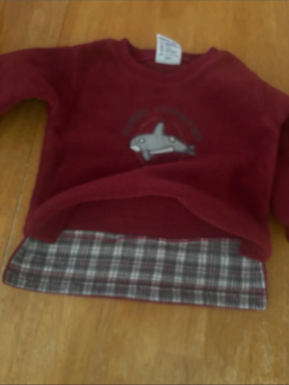 Vintage OshKosh B'gosh Deep Red Fleece Marine Expedition Sweatshirt 18 mo